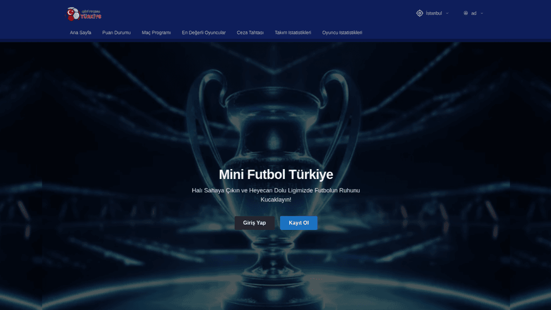 Mini Futbol Türkiye Resmi Web Sitesi ve Lig Yönetim Sistemi