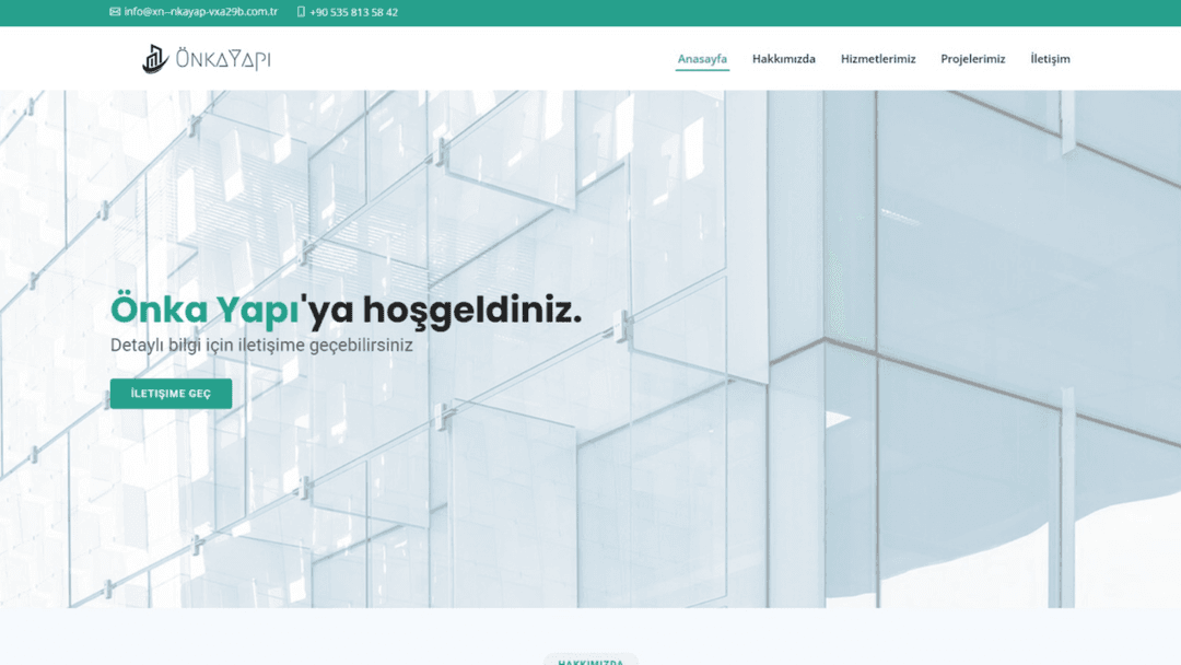 Önka Yapı - Web Sitesi Çalışması